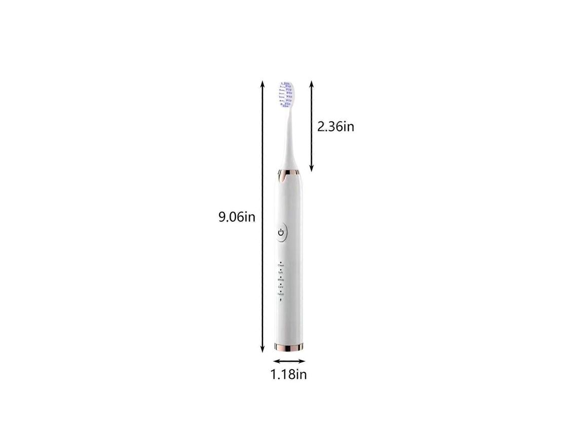 Escova De Dentes Elétrica Com 3 Cabeças De Escova, Temporizador Inteligente De 5 Velocidades E Classificação Ipx7.