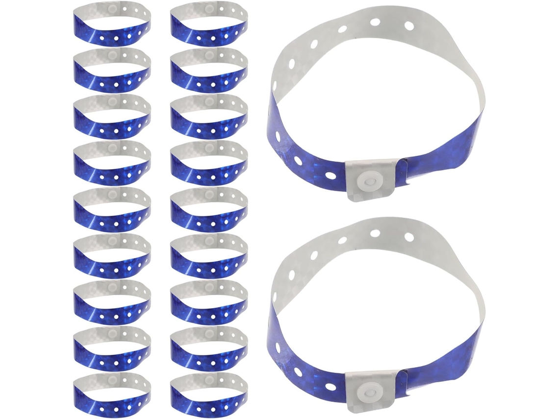 Conjunto De 40 Pulseiras Ajustáveis Para Festas E Eventos Ao Vivo, Em Plástico Com Acabamento Holográfico E Refletivo Na