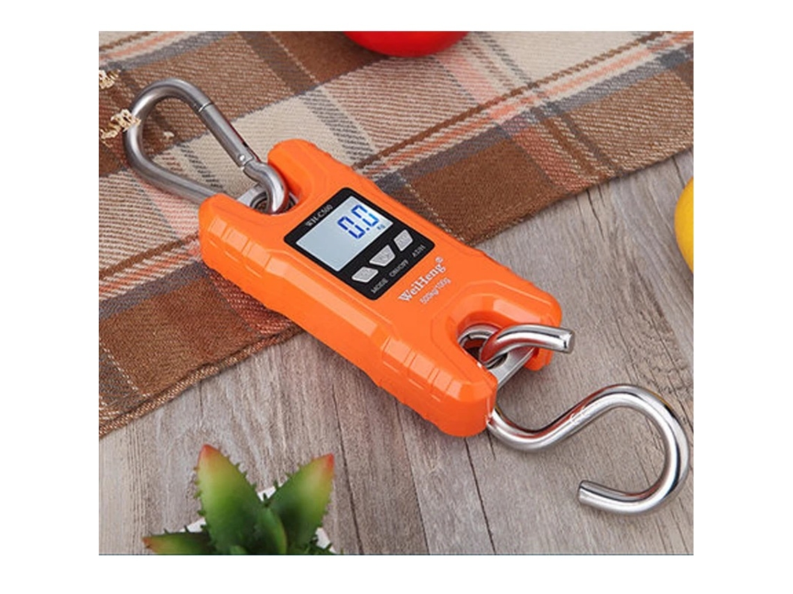 Balança Digital Portátil para Guindaste com Gancho de Pesagem Reforçado MDUG (500 Kg, Laranja)