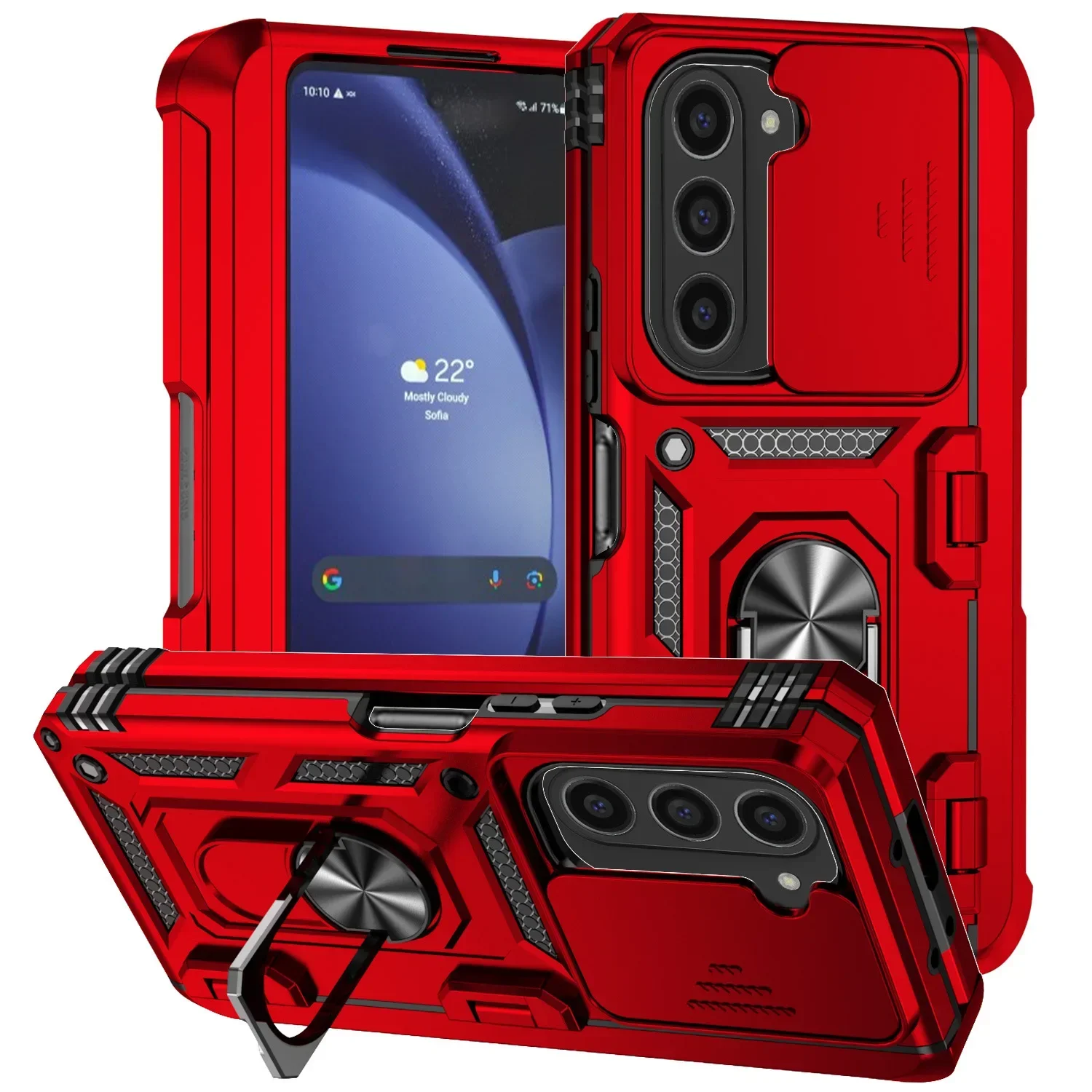 (vermelho, Galaxy Z Fold6) Capa Dobrável Para Celular, Suporte Magnético, Proteção Contra Quedas, Proteção Deslizante Para A Lente.
