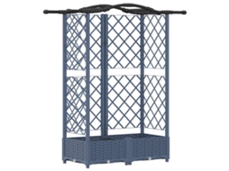 Conjunto 1 Canteiro De Jardim Elevado Vidaxl Cinzento Polipropileno (124 X 40 X 123 Cm)