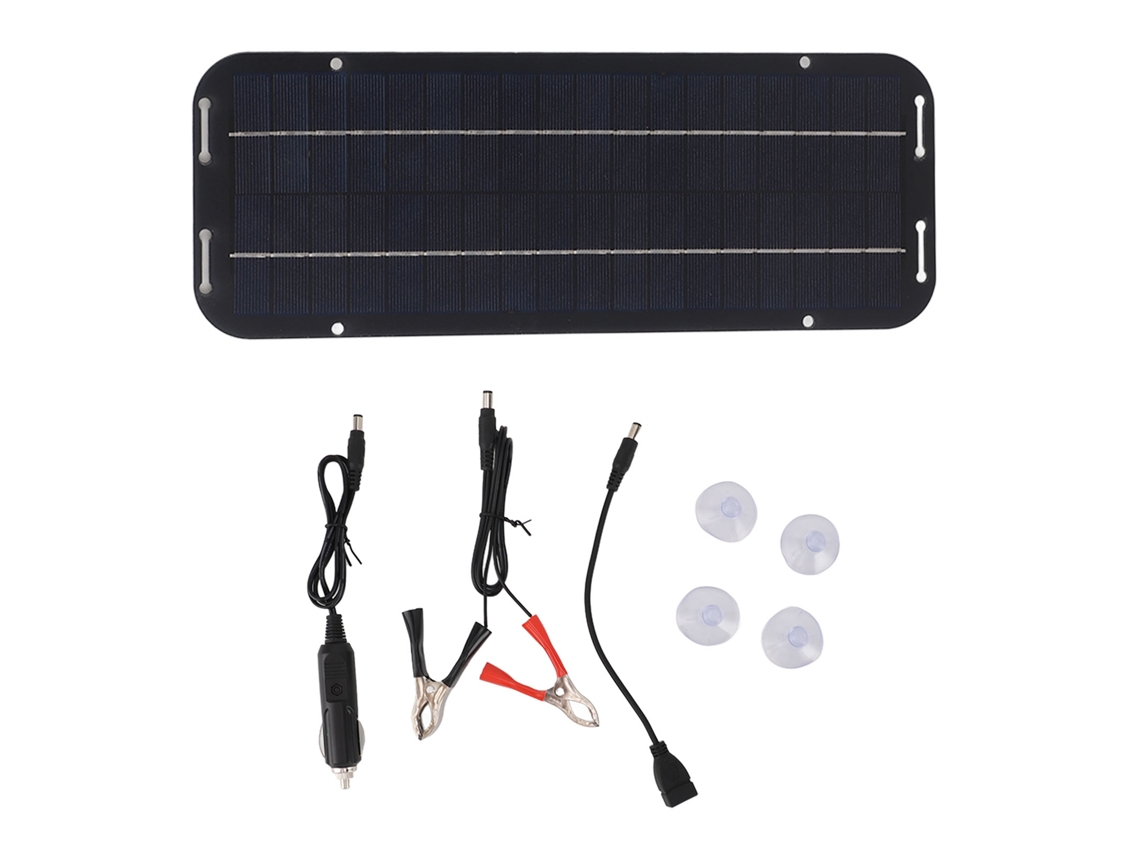 Painel Solar Carregador Policristalino Portátil 6w 12v Kit para Acampamento Viagens Outdoor