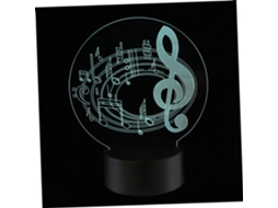 Luminária Noturna De Led Com Notas Musicais, Luz Decorativa Criativa Com Toque, Sem Necessidade De P Gokoco