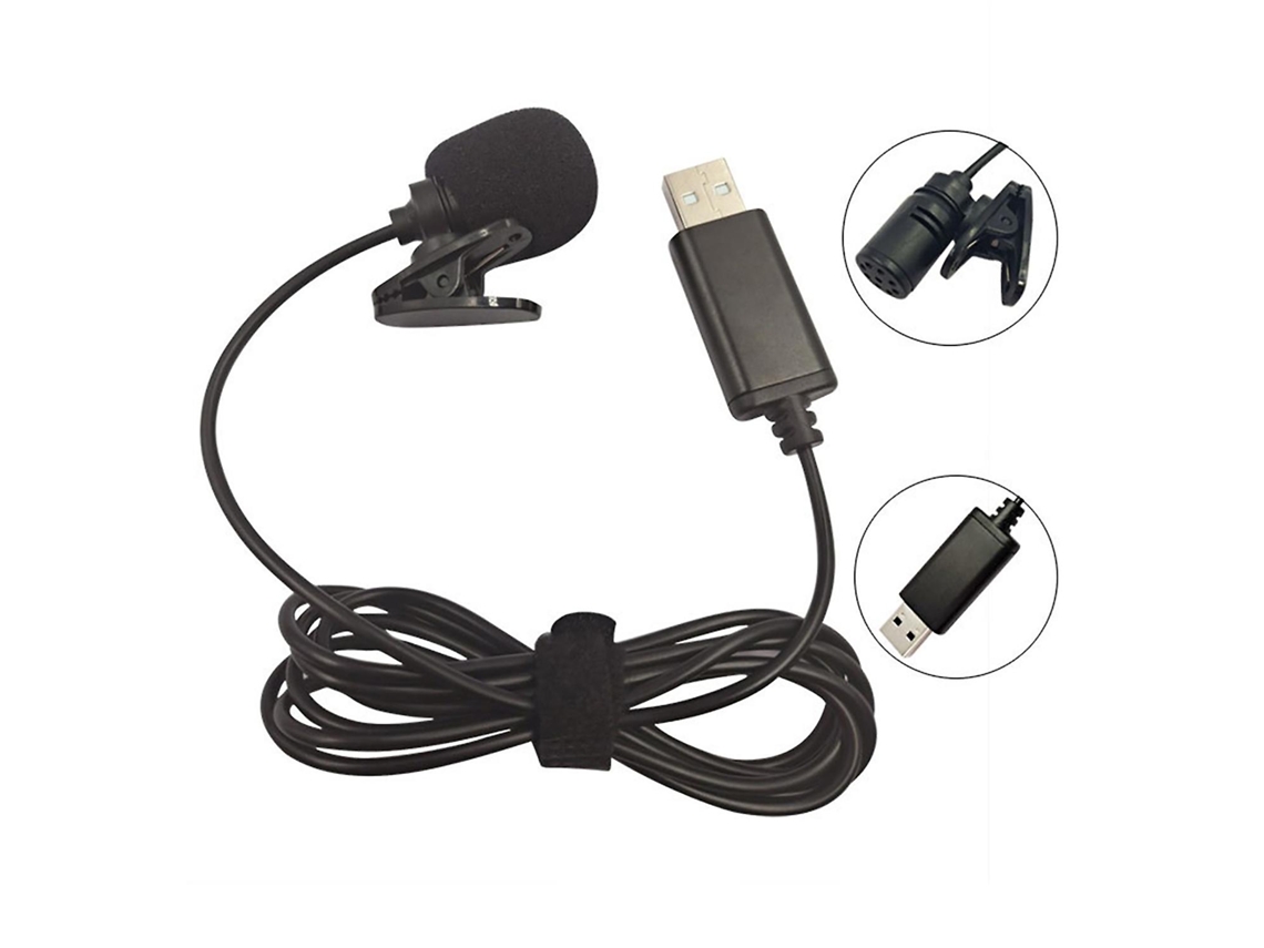 Microfone Condensador De Lapela Usb Com Fio Omnidirecional, Clipe, Viva Voz, Plug Play Para Aquaforge