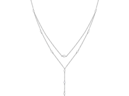 2026 collar Triple Cadena Larga de Prata Esterlina S925 para Mulher com Extensor e Caixa de Presente Perla Capa