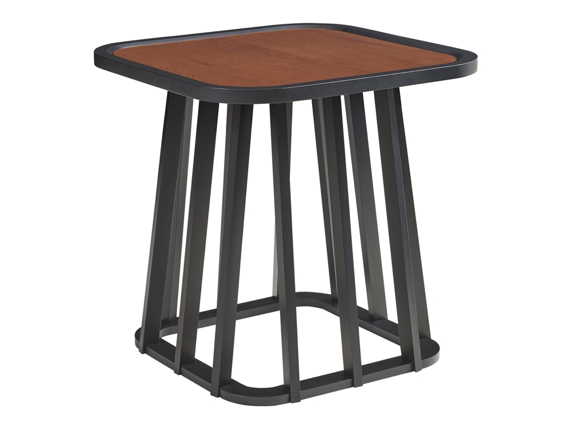 Mesa de apoio Burgess quadrada 51x51x51 cm preto/nogueira EN.CASA