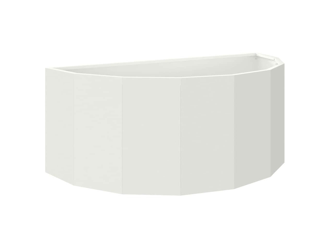 Conjunto 1 Vaso De Exterior Vidaxl Branco Aço (90 X 45 X 35 Cm)