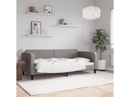 Vidaxl Sofá-cama 90x200 Cm Tecido Cinzento-acastanhado