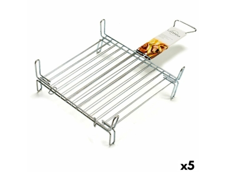 Grelhador Duplo 35x35 cm Aço Zincado 5 Unidades