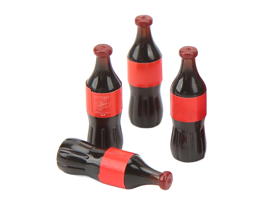 1:12 Mini Garrafa De Refrigerante Com Cesto Modelo Decorativo De Plástico Para Cozinha Casa Brinquedo Vermelho