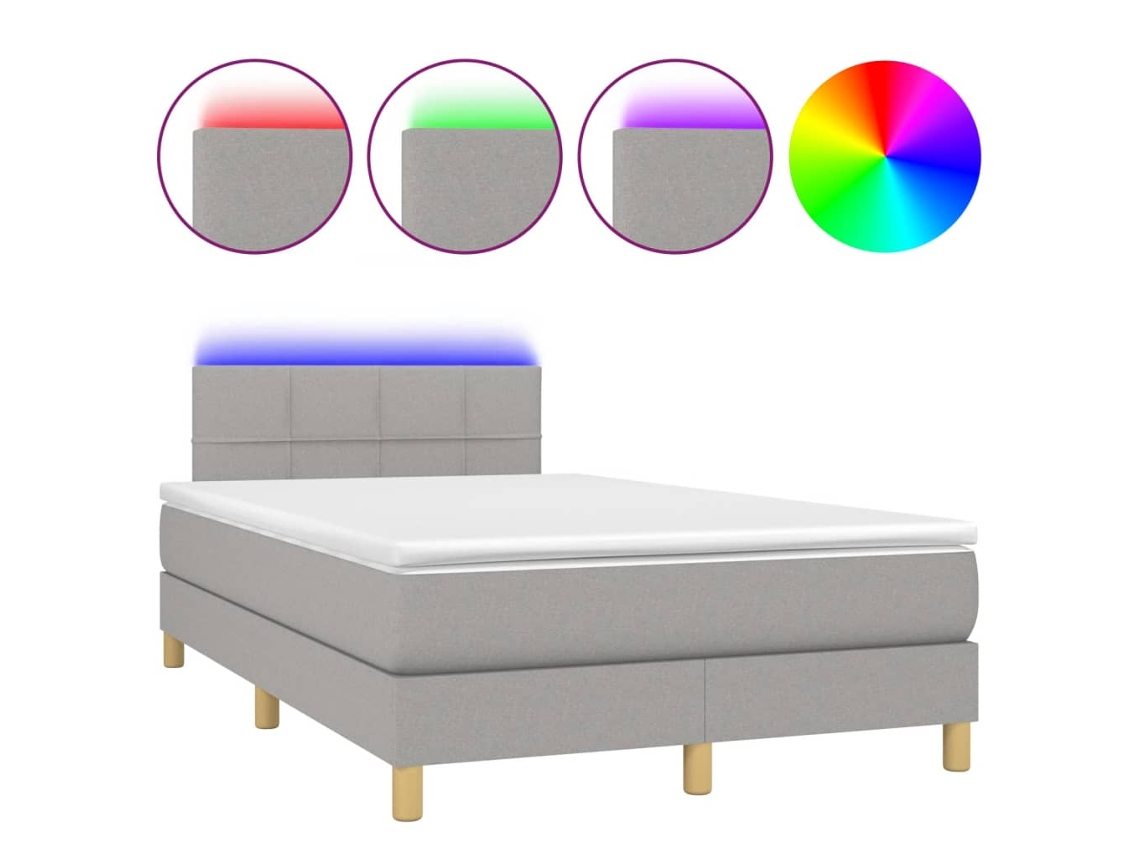 Box Spring Bed, Box Spring Beds Vidaxl Cinzeto Tecido (120 X 200 Cm)