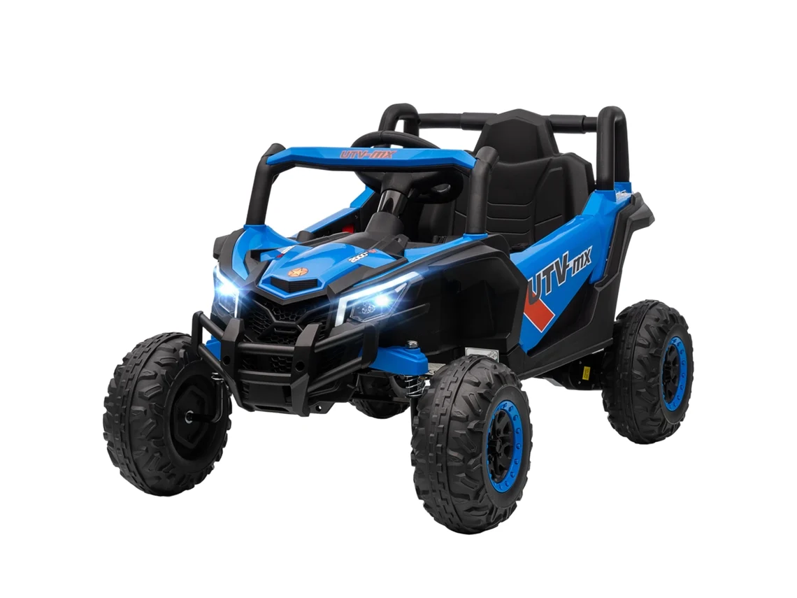 Carro Elétrico Crianças 12v Azul 96x61x56cm (2 Motores, Controlo Remoto 2,4g, 7 Km/h, Usb)