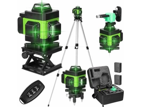 Precisão Extrema Nível Laser 4d Com 16 Linhas, Tripé Recarregável E Ajustável Para Nivelamento Perfeito Verde Ehsttdh