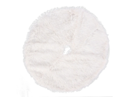 Saia de Árvore de Natal Macia 120cm Tapete de Natal Branco Decorativo para Casa Natalino