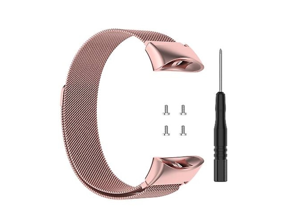 Pulseira Milanesa Rosa, Compatível Com Garmin Forerunner 45/ 45s/ Swim 2