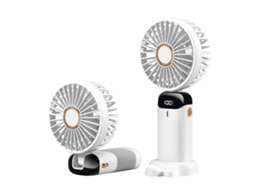 Ventilador Portátil Pequeno De Mão Recarregável Com 5 Velocidades, Plegável Em 90° E Bateria Usb Para Viagens