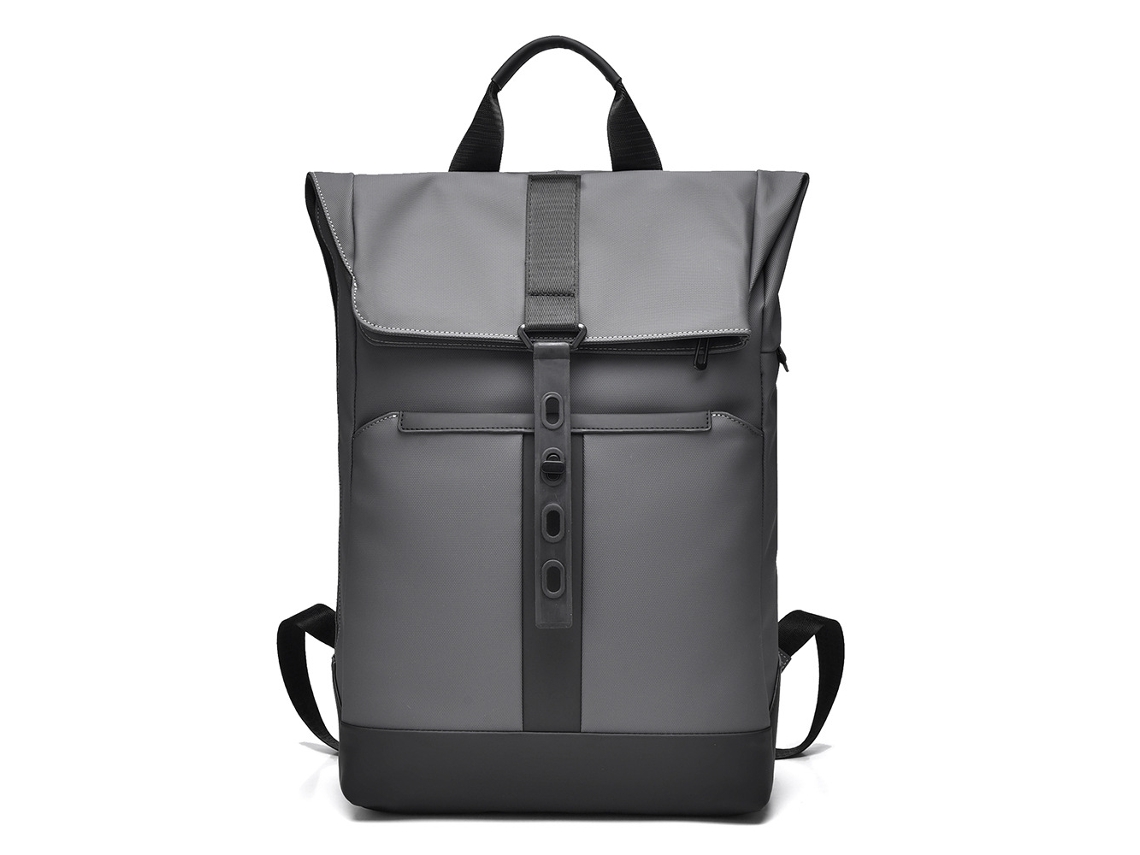 Mochila de Rolltop HENTEN HOME Impermeável para Portátil 15.6" Executiva para Homem, Grande Capacidade Cinza