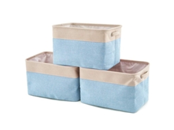 Cesta De Almacenamiento Plegable Con Asas De Lona - Set De 3