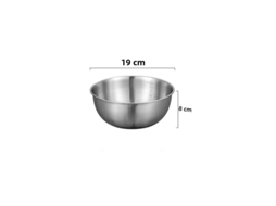 Tigela de Cozinha em Aço Inoxidável , Tigela para Salada de Frutas Estilo Coreano, com Marcações de Nível. MDUG (19 Cm, Prateada)