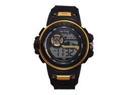 Relógio masculino, estilo casual estudantil, pulseira de silicone, à prova d'água, amarelo