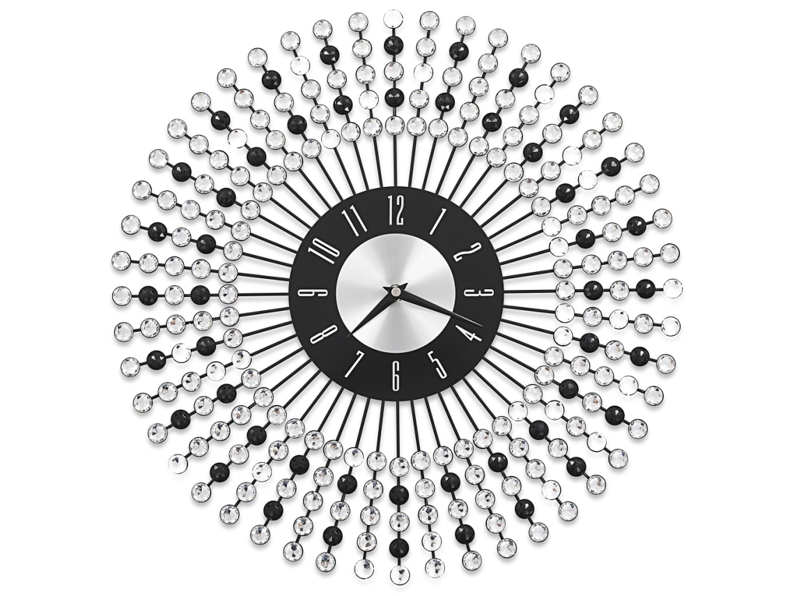 Relógio de parede VIDAXL Preto Metal (43 cm)