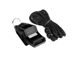 Silbato de seguridad portátil para árbitros, con cordón, negro S/MARCA
