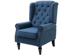 Poltrona Azul 74x86x102cm (apoios Braço e Pernas Madeira, Carga 160kg)