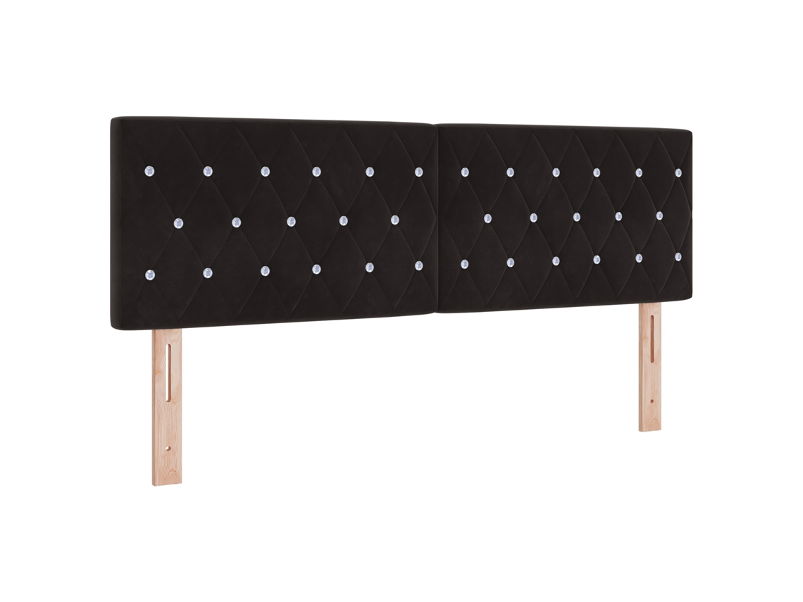 Cabeceira De Tecido Baixa Estilosa Vidaxl Preto Veludo (72x40x7cm)