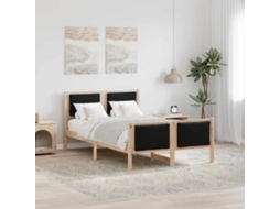 Vidaxl Estrutura Da Cama Com Cabeceira Preto 120 X 200 Cm Tecido