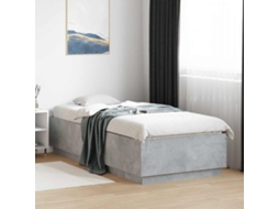 Estrutura De Cama 100x200 Cm Derivados De Madeira Cinza Sonoma