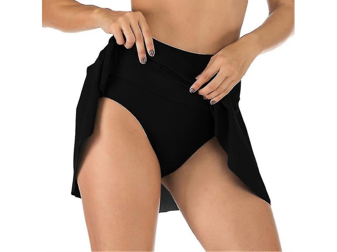 2026 falda de Banho para Mulher de Cintura Alta com Babados Traje de Banho Sqc 2xl Negro