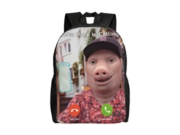 Laxiscreed Mochila Escolar De 17 Polegadas Com Estampa De Porco E Tecido De Gola Do John, Ideal Para Pequenos Estudantes
