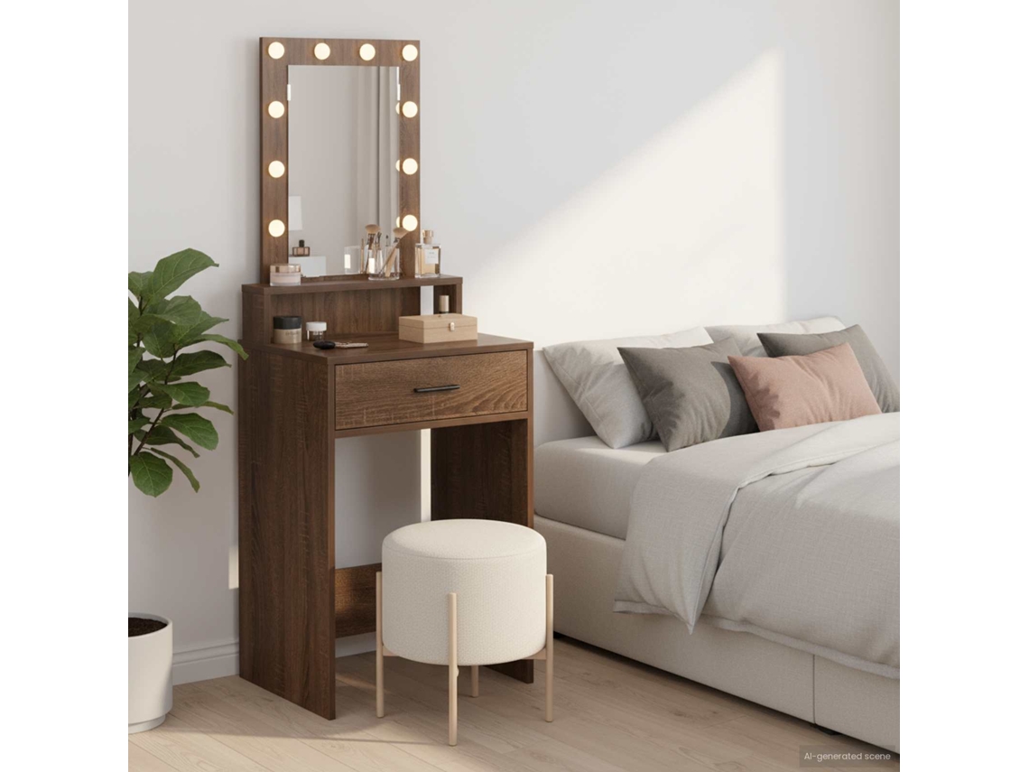 Vidaxl Mesa De Vestir Castanho 50 X 41 X 140 Cm Derivados De Madeira