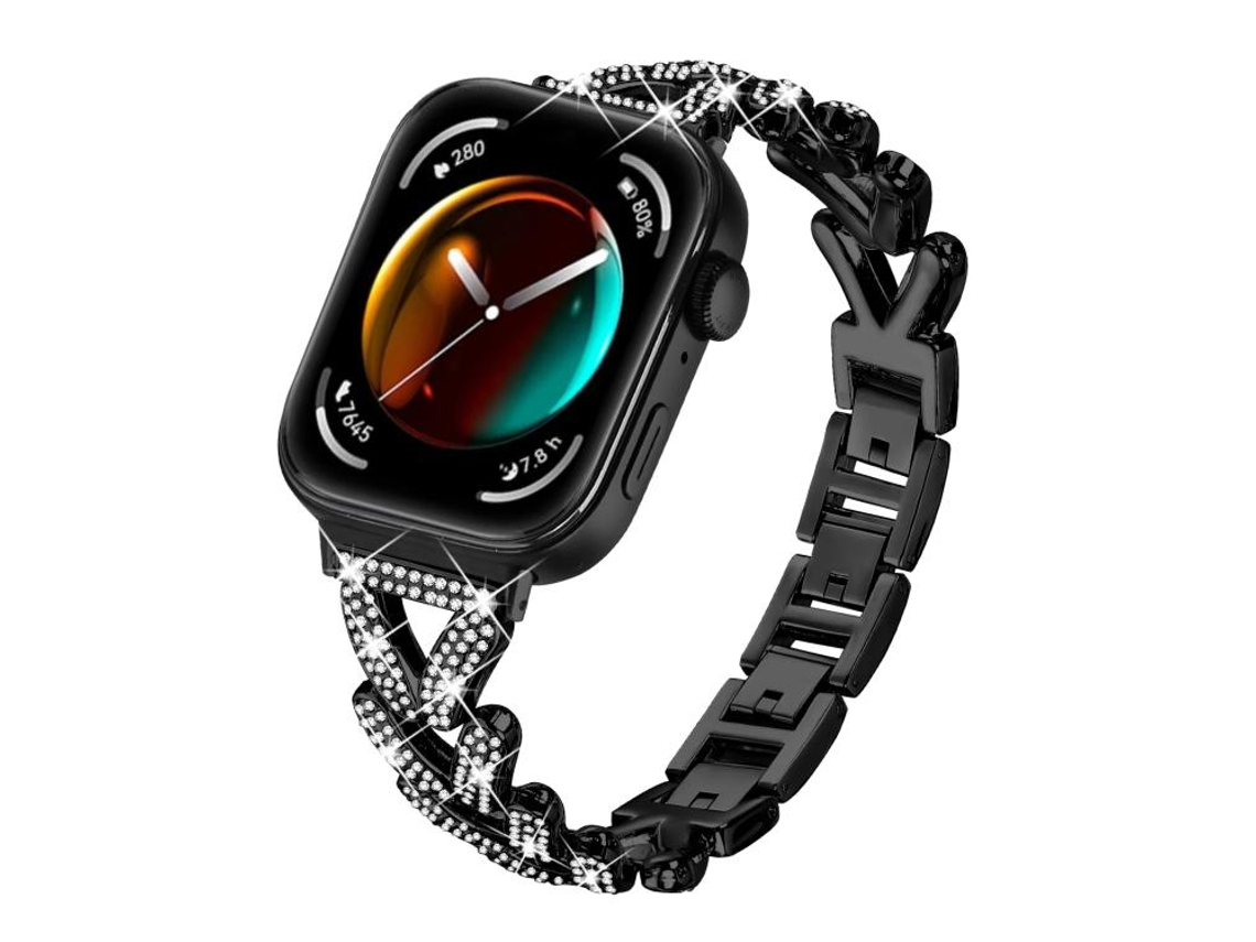 Bracelete para Huawei Watch Fit 4 / Fit 4 Pro / Fit 3 Metal Diamante Pequena Torção Preta XIAOMOYU (20mm)