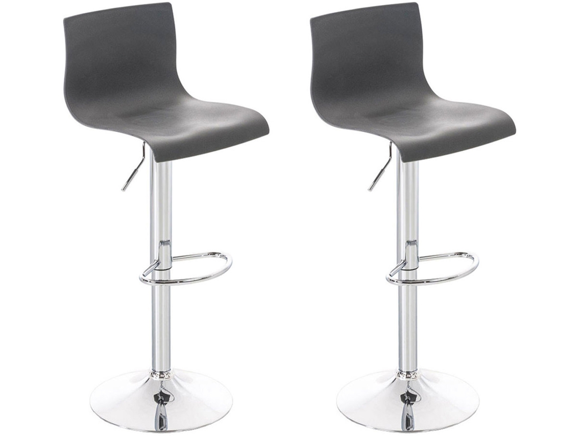Conjunto de 2 bancos de bar em plástico Hover cinza CLP