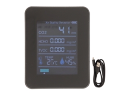 Monitor de calidad del aire interior 5 en 1 con detección CO2 HCHO TVOC temperatura humedad