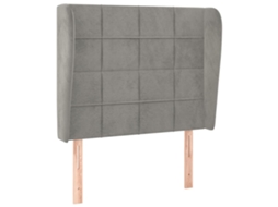 Cabeceira de Cama com Abas de Veludo Cinzento Claro MAISON EXCLUSIVE (93x23x118/128 cm)
