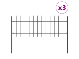 Conjunto 3 Painel De Jardim Vidaxl Cinzento Aço Revestido A Pó (5,1 X 0,6 M)