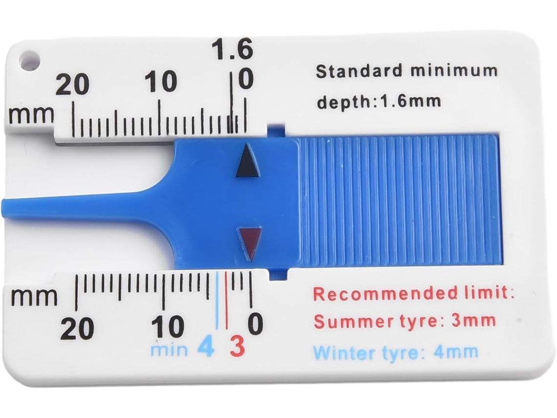 Medidor De Profundidade Sulco Pneus Em Plástico, 0-20 Mm, Régua Com