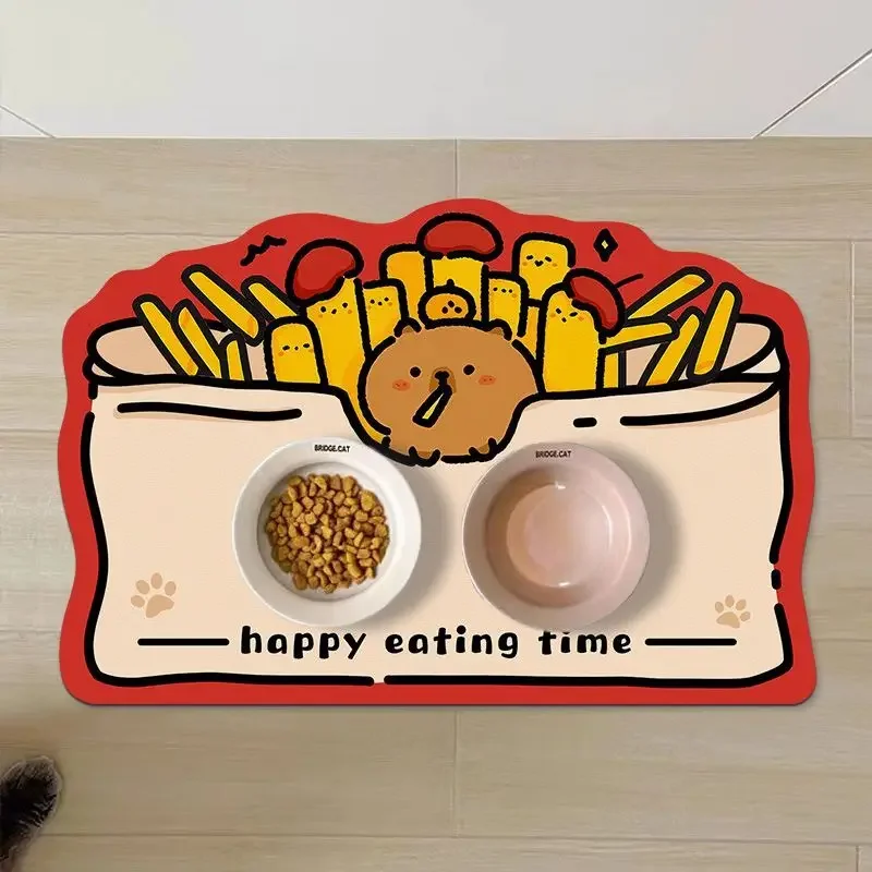(estilo 5 60x90cm) Tapete Antiderrapante E Absorvente Para Alimentação De Animais De Estimação, Lavável, Resistente A Manchas E Respingos.