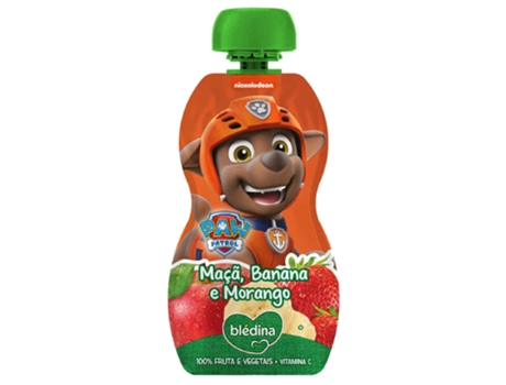 Saqueta de Fruta Maçã Banana e Morango Patrulha Pata 12M BLÉDINA