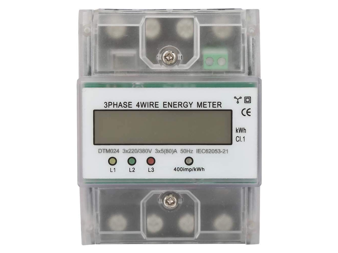 Medidor De Energia Trifásico De Quatro Fios Dtm024 Com Display Lcd Digital, Fonte De Alimentação 5 80a Zeuxo (montagem Em Trilho Din)