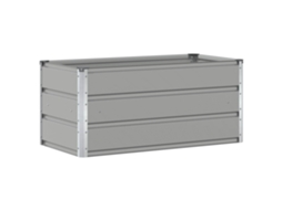 Conjunto 1 Floreira Vidaxl Cinzento-claro Aço (100 X 50 X 45 Cm)