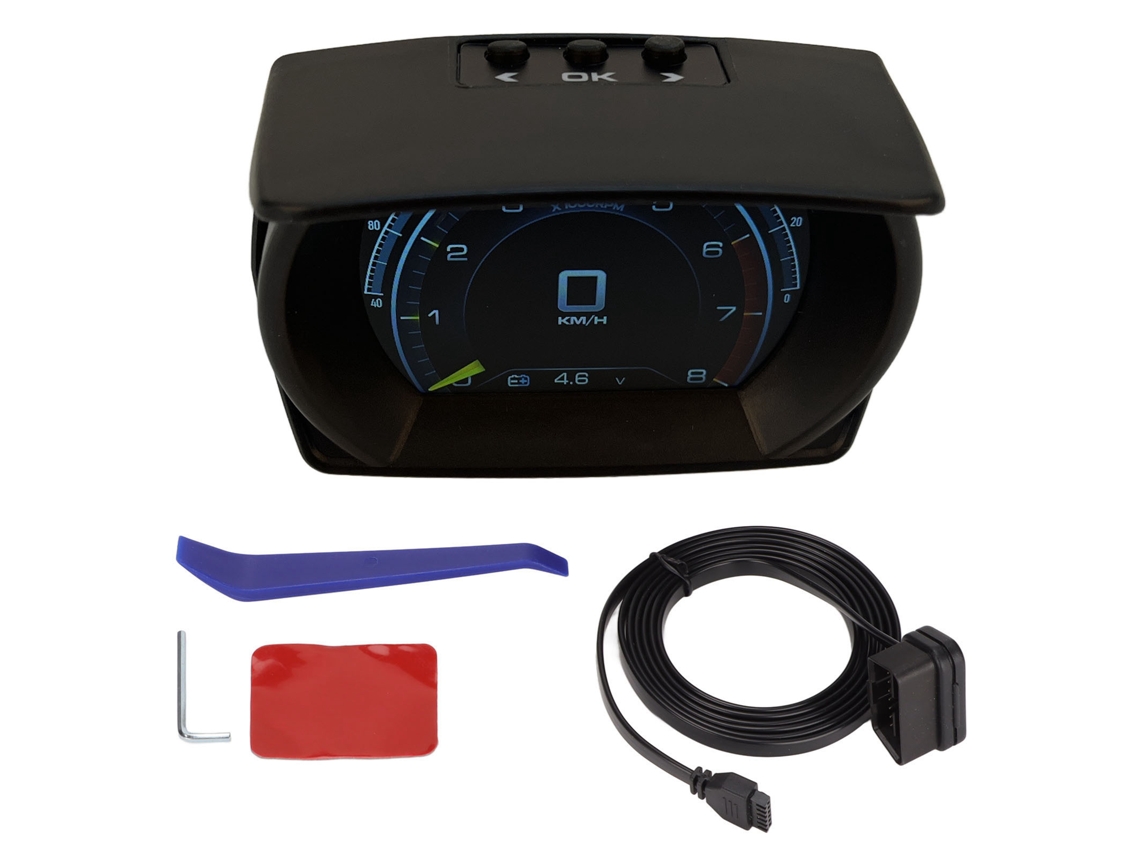 Painel Hud Obd Com 9 Alarmes Para Carros Compactos