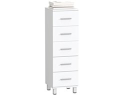 Armário de Banheiro com 5 Gavetas, 30x30x95cm, Branco
