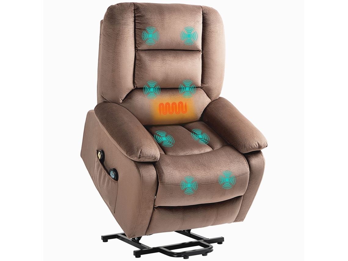 Poltrona Reclinável com Função de Massagem, Dimensões: 90x93x110 Cm, Marrom. SINI TECH STORE
