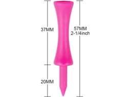 Pacote Com 100 Tees De Golfe De Plástico Rosa De 57 Mm Aquaforge
