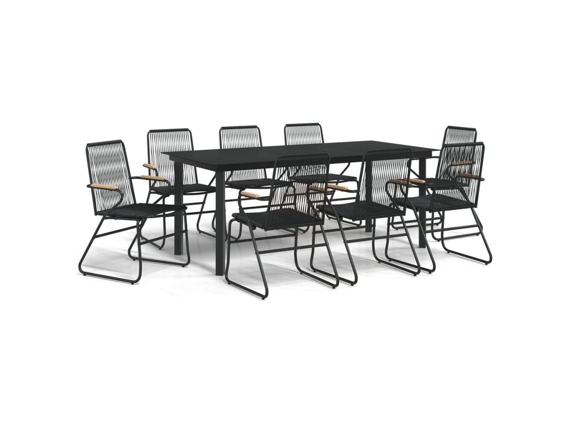 Garden Dining Set, Garden Dining Sets Vidaxl Preto Pvc (n/a)