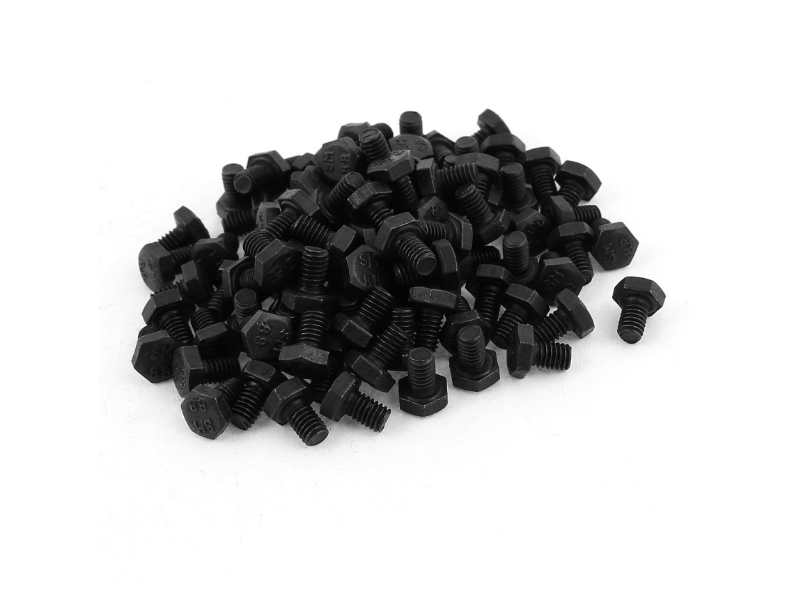 Parafuso Sextavado Metálico com Rosca Completa M4x6mm Grau 8.8, 100 Peças CHABERLU