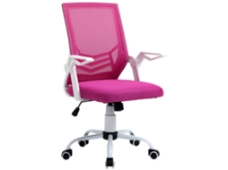 Cadeira de Escritório Espuma, Nylon, Pp, Metal e Malha Cor Pink 62.5x55x104cm Vinsetto